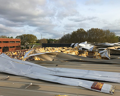 storm damage flat roof repair